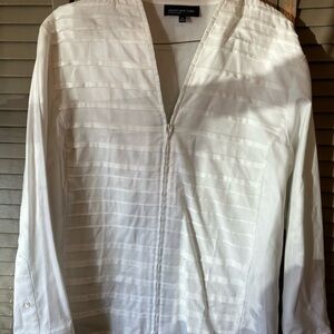Jones New York White Lightweight Shirt Jacket